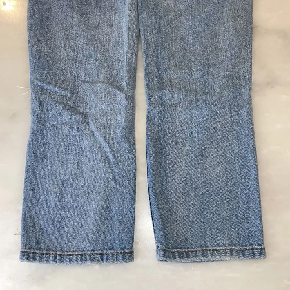 Avenue Rag Jeans Soft Blue Denim Straight Leg Loose Fit Destructed Jeans
